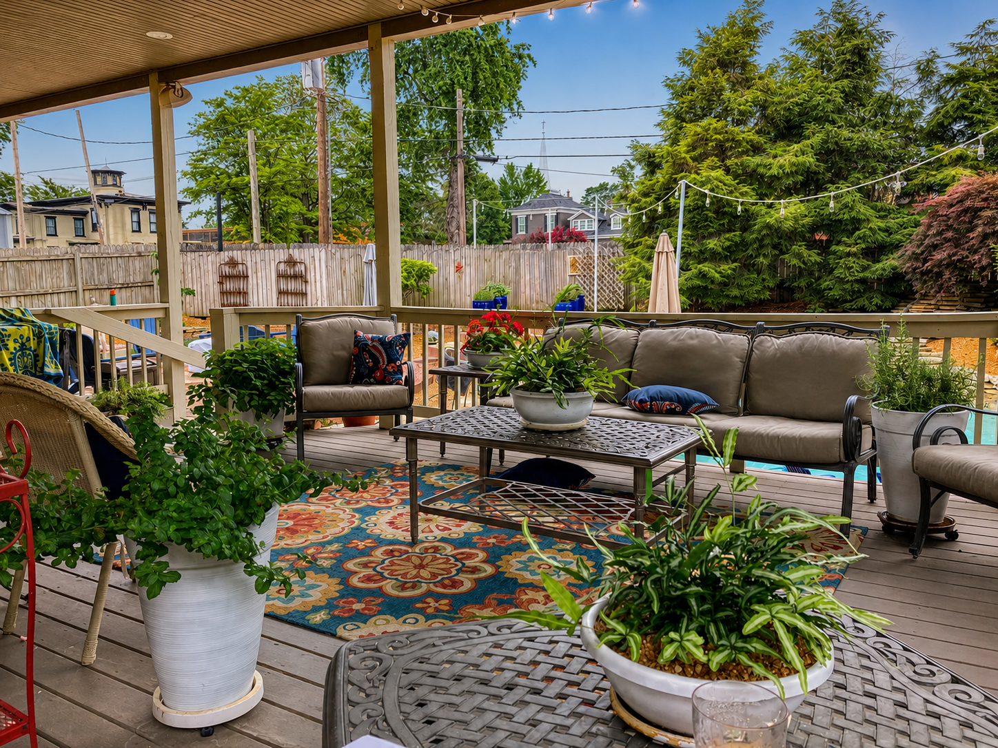 Outdoor gathering space at Third Street Retreat
